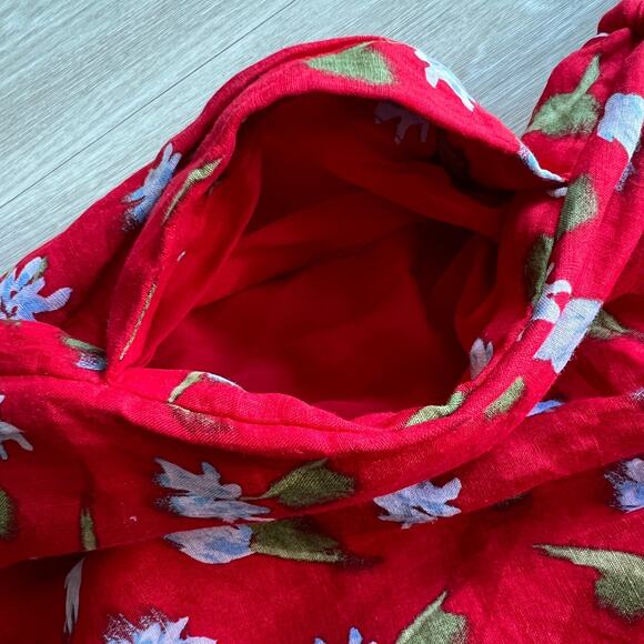 J Crew Palermo Dress In Ramie Dress XXS Floral Red - Picture 10 of 15